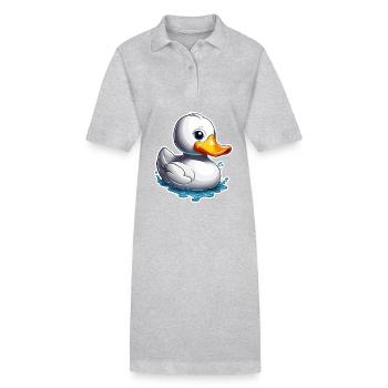 Canard en caoutchouc / canard en caoutchouc / eau / baignoire - Robe polo bio PAIGER Stanley/Stella Femme - gris chiné - Devant