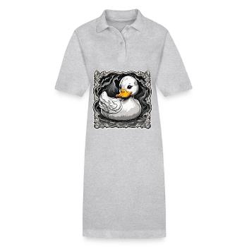 Canard en caoutchouc / canard en caoutchouc / eau / baignoire - Robe polo bio PAIGER Stanley/Stella Femme - gris chiné - Devant