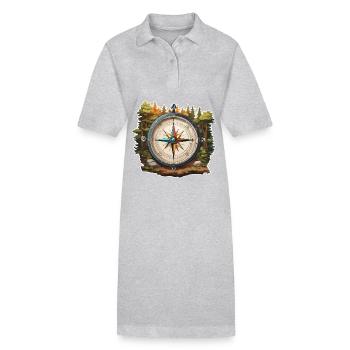 Kompass / Himmelsrichtung / Reisen / Survival - Stanley/Stella Frauen Bio-Polokleid PAIGER - Grau meliert - Vorne