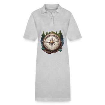 Kompass / Himmelsrichtung / Reisen / Survival - Stanley/Stella Frauen Bio-Polokleid PAIGER - Grau meliert - Vorne