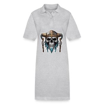 Wikinger / Thor / Odin / nordisch / keltisch - Stanley/Stella Frauen Bio-Polokleid PAIGER - Grau meliert - Vorne