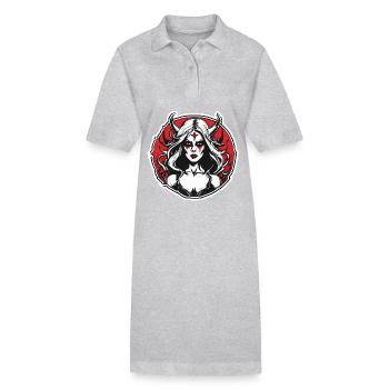 teuflische Frau / blut / Gothic / Heavy Metal - Stanley/Stella Frauen Bio-Polokleid PAIGER - Grau meliert - Vorne