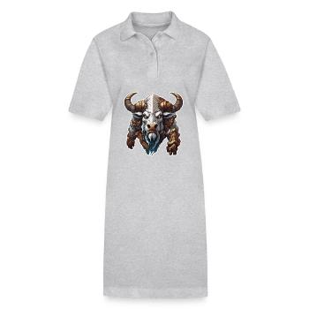 Minotaure / Mythologie grecque / Créature - Robe polo bio PAIGER Stanley/Stella Femme - gris chiné - Devant