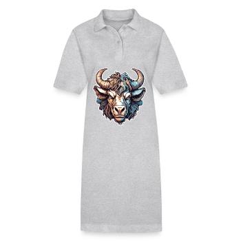 Minotaur / griechische Mythologie /Kreatur - Stanley/Stella Frauen Bio-Polokleid PAIGER - Grau meliert - Vorne