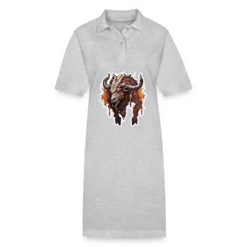 Minotaur / griechische Mythologie / Kreatur - Stanley/Stella Frauen Bio-Polokleid PAIGER - Grau meliert - Vorne