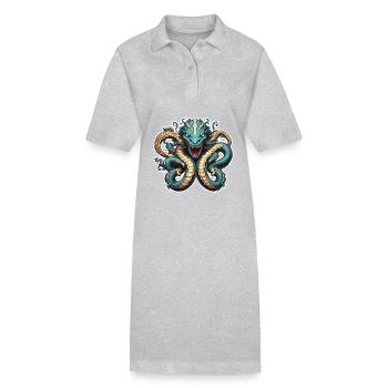 Hydre / Mythologie grecque / Serpent - Robe polo bio PAIGER Stanley/Stella Femme - gris chiné - Devant