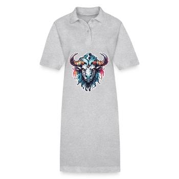 Minotaure / Mythologie grecque / Créature - Robe polo bio PAIGER Stanley/Stella Femme - gris chiné - Devant