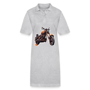Biker / Motorrad Fahrer / Biker / Zweirad / Cross - Stanley/Stella Frauen Bio-Polokleid PAIGER - Grau meliert - Vorne