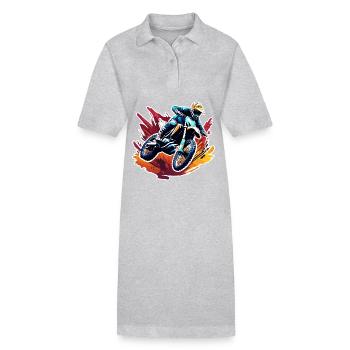 Biker / Motorrad Fahrer / Biker / Zweirad / Cross - Stanley/Stella Frauen Bio-Polokleid PAIGER - Grau meliert - Vorne