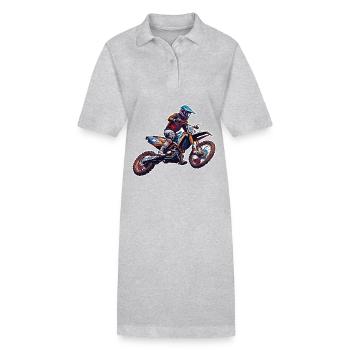 Biker / Motorrad Fahrer / Biker / Zweirad / Cross - Stanley/Stella Frauen Bio-Polokleid PAIGER - Grau meliert - Vorne