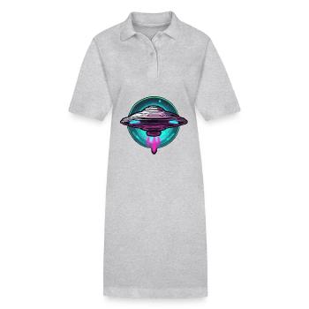 Alien / Raumschiff / Ufo / Area 51 / All / Mars - Stanley/Stella Frauen Bio-Polokleid PAIGER - Grau meliert - Vorne