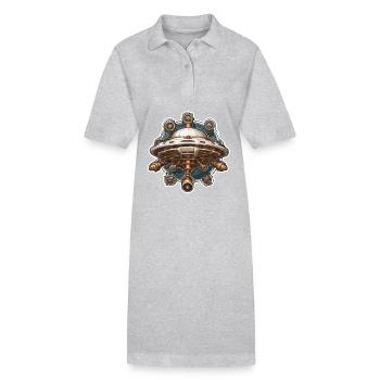 Alien / Raumschiff / Ufo / Area 51 / All / Mars - Stanley/Stella Frauen Bio-Polokleid PAIGER - Grau meliert - Vorne