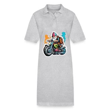 Nain de jardin / Fairyland / Leprechaun / Gnome / Logo - Robe polo bio PAIGER Stanley/Stella Femme - gris chiné - Devant