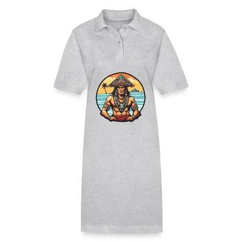 Maya / Haute Culture / Pérou / Calendrier Maya / Motif - Robe polo bio PAIGER Stanley/Stella Femme - gris chiné - Devant