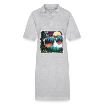 Sonnenbrille / Reflektion / Wald / Spiegelung - Stanley/Stella Frauen Bio-Polokleid PAIGER - Grau meliert - Vorne