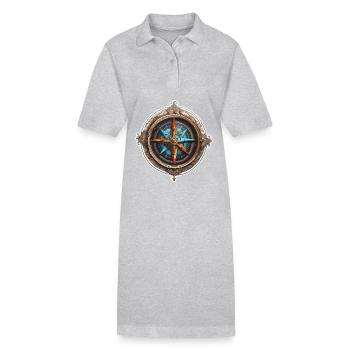Kompass / Himmelsrichtung / Reisen / Survival - Stanley/Stella Frauen Bio-Polokleid PAIGER - Grau meliert - Vorne