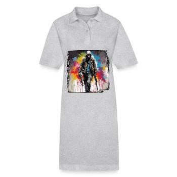 Apocalypse / Apocalypse / Destruction / Anarchie - Robe polo bio PAIGER Stanley/Stella Femme - gris chiné - Devant