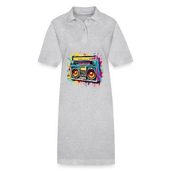 Radio / Analog / Music / Frequency / Speakers - Stanley/Stella PAIGER Organic Women’s Polo Dress - heather grey - Front
