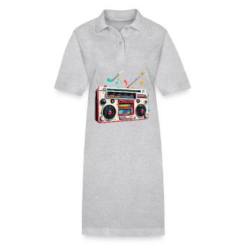 Radio / Analog / Music / Frequency / Speakers - Stanley/Stella PAIGER Organic Women’s Polo Dress - heather grey - Front