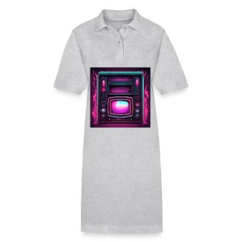 TV / Television / Analogue / Tube TV / Retro - Stanley/Stella PAIGER Organic Women’s Polo Dress - heather grey - Front
