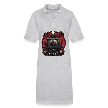 TV / Television / Analogue / Tube TV / Retro - Stanley/Stella PAIGER Organic Women’s Polo Dress - heather grey - Front