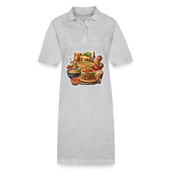 Italian / Tuscany / Food / Restaurant - Stanley/Stella PAIGER Organic Women’s Polo Dress - heather grey - Front