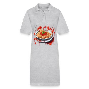 Spaghetti / Pasta / Pasta / Italy / Pizzeria - Stanley/Stella PAIGER Organic Women’s Polo Dress - heather grey - Front