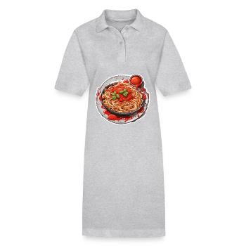 Spaghetti / Pasta / Pasta / Italy / Pizzeria - Stanley/Stella PAIGER Organic Women’s Polo Dress - heather grey - Front