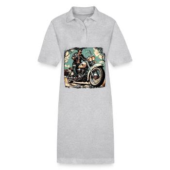 Motorrad Logo / Bike / Zweirad / Fahrzeug / Motors - Stanley/Stella Frauen Bio-Polokleid PAIGER - Grau meliert - Vorne
