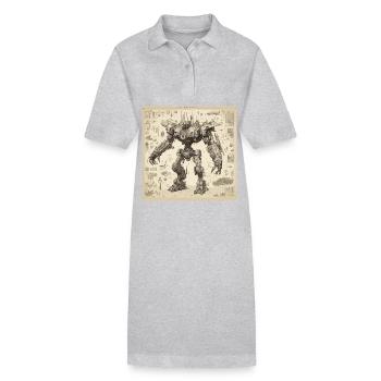 Blueprint / Sepia / Vintage / Retro / Robot - Stanley/Stella PAIGER Organic Women’s Polo Dress - black - Front
