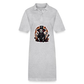 Horror Puppe / Halloween / gruselig / düster - Stanley/Stella Frauen Bio-Polokleid PAIGER - Grau meliert - Vorne