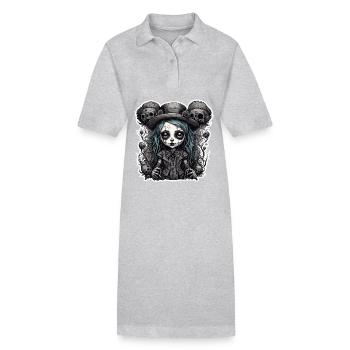 Horror Puppe / Halloween / gruselig / düster - Stanley/Stella Frauen Bio-Polokleid PAIGER - Grau meliert - Vorne