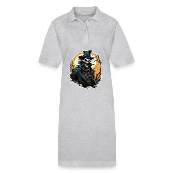 Épouvantail / Ouvrier de la moisson / Champ de maïs / Champ - Robe polo bio PAIGER Stanley/Stella Femme - gris chiné - Devant