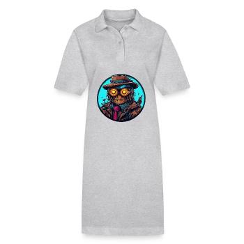 Épouvantail / Ouvrier de la moisson / Champ de maïs / Champ - Robe polo bio PAIGER Stanley/Stella Femme - gris chiné - Devant