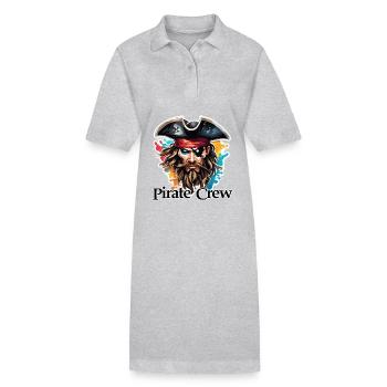 Pirate / Ahoy / Anchor / Captain / Skull / Rum - Stanley/Stella PAIGER Organic Women’s Polo Dress - heather grey - Front