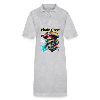 Pirate / Ahoy / Anchor / Captain / Skull / Rum - Stanley/Stella PAIGER Organic Women’s Polo Dress - heather grey - Front