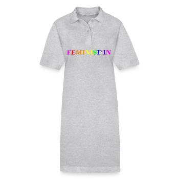 Feminist*in Geschenkidee Gendern *innen queer - Stanley/Stella Frauen Bio-Polokleid PAIGER - Grau meliert - Vorne