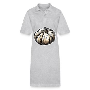 Lebensmittel / Gemüse / Markt / Vitamine / Design - Stanley/Stella Frauen Bio-Polokleid PAIGER - Grau meliert - Vorne
