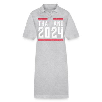 Jours fériés Thaïlande 2024 - Robe polo bio PAIGER Stanley/Stella Femme - gris chiné - Devant