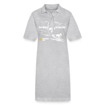 Der Weg ist das Ziel - Camino 2025 - Jakobsweg - Stanley/Stella Frauen Bio-Polokleid PAIGER - Grau meliert - Vorne