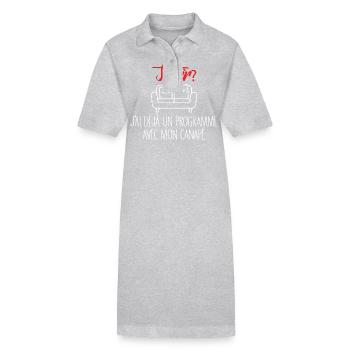 Sortir ? Programme Canapé Sieste - Robe polo bio PAIGER Stanley/Stella Femme - gris chiné - Devant