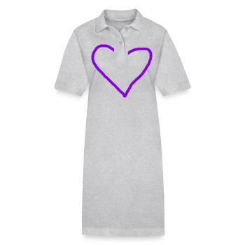Coeur Violet Idée Cadeau Coeurs Violet - Robe polo bio PAIGER Stanley/Stella Femme - gris chiné - Devant