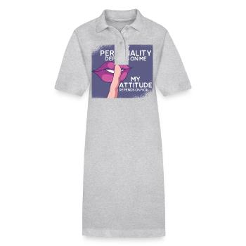 Ma personnalité dépend de mon attitude - Robe polo bio PAIGER Stanley/Stella Femme - gris chiné - Devant