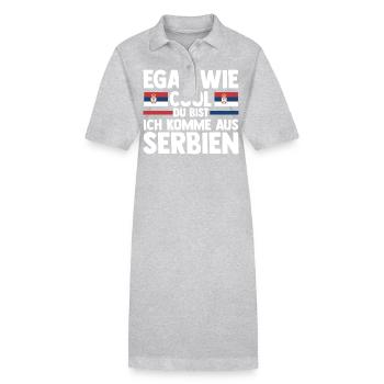 Serben Serbisch Serbien - Stanley/Stella Frauen Bio-Polokleid PAIGER - Grau meliert - Vorne
