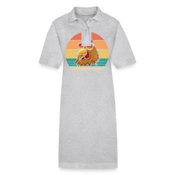 Poules Poule - Robe polo bio PAIGER Stanley/Stella Femme - gris chiné - Devant