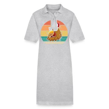 Poules Poule - Robe polo bio PAIGER Stanley/Stella Femme - gris chiné - Devant