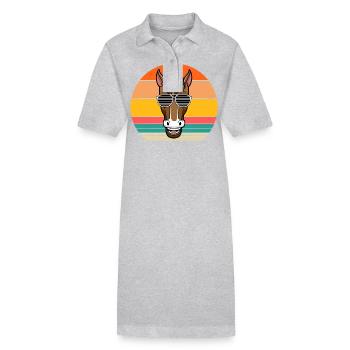 Riding Horse - Stanley/Stella PAIGER Organic Women’s Polo Dress - heather grey - Front