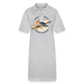 Professional Crop Duster Pilot, Aerial - Stanley/Stella PAIGER Organic Women’s Polo Dress - heather grey - Front