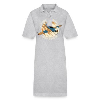 Professional Crop Duster Pilot, Aerial - Stanley/Stella PAIGER Organic Women’s Polo Dress - heather grey - Front