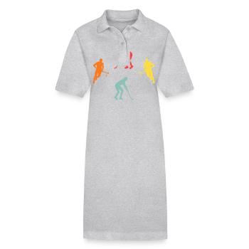 Field Hockey Players Evolution Field Hockey - Stanley/Stella PAIGER Organic Women’s Polo Dress - heather grey - Front